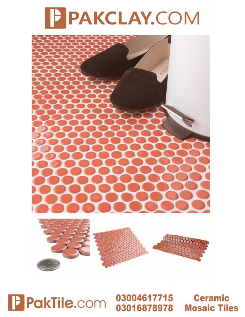 Red Colors Porcelain Mosaic Floor Tiles