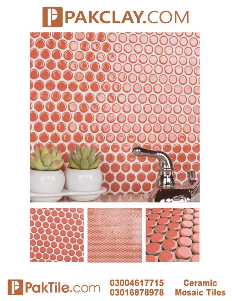 Red Colour Ceramic Mosaic Wall Tiles
