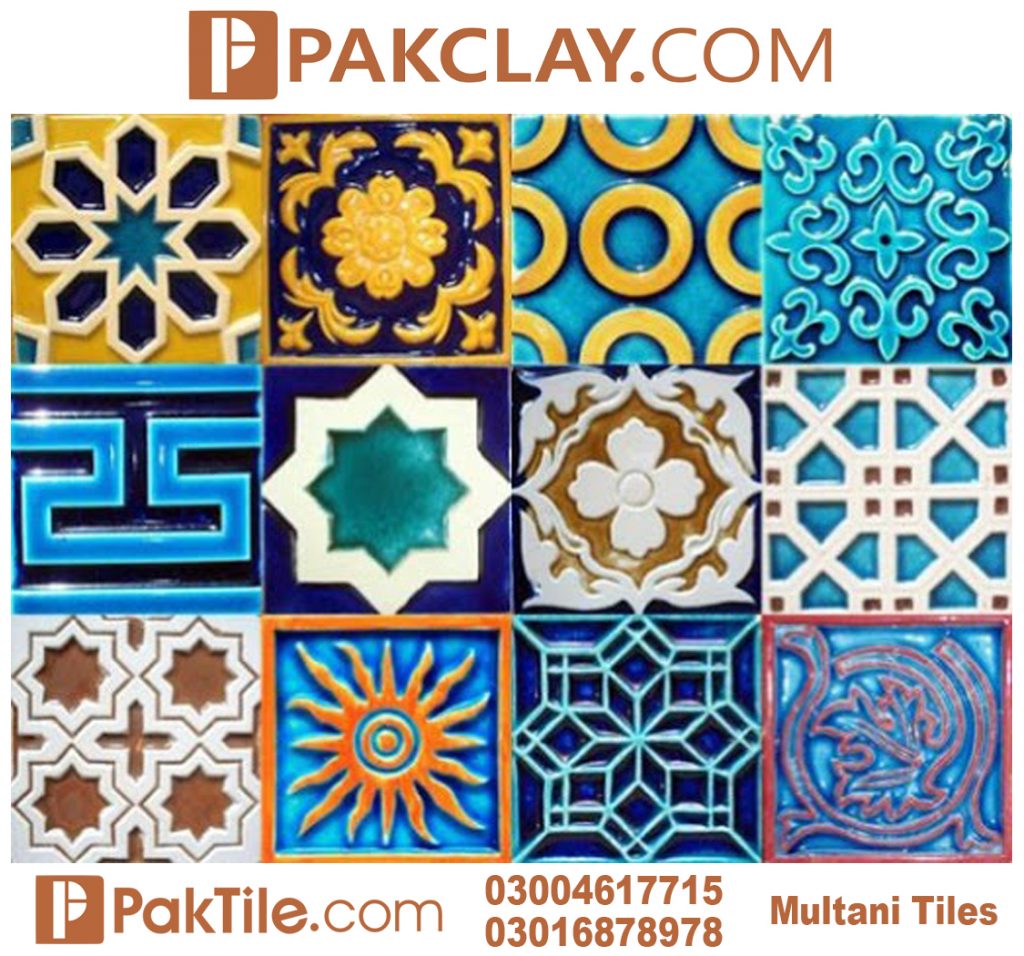 Pak clay blue multani tiles design islamabad