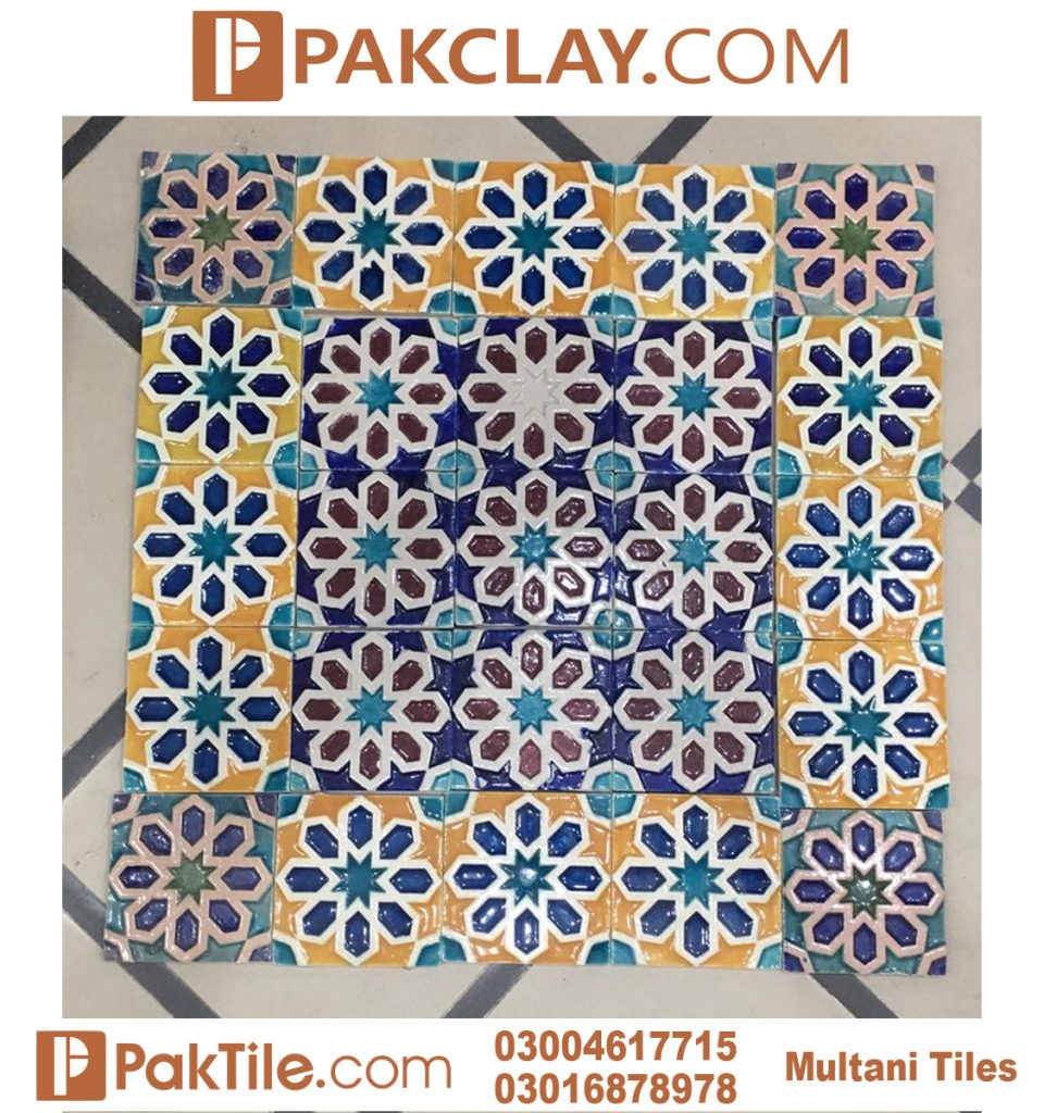 Pak clay multicolors multani tiles design islamabad