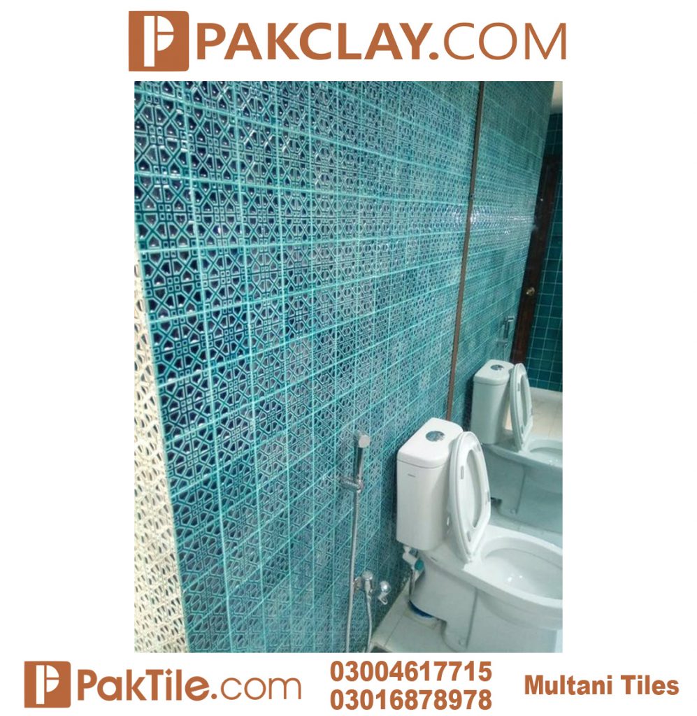 Pak clay blue multani tiles for bathroom walls