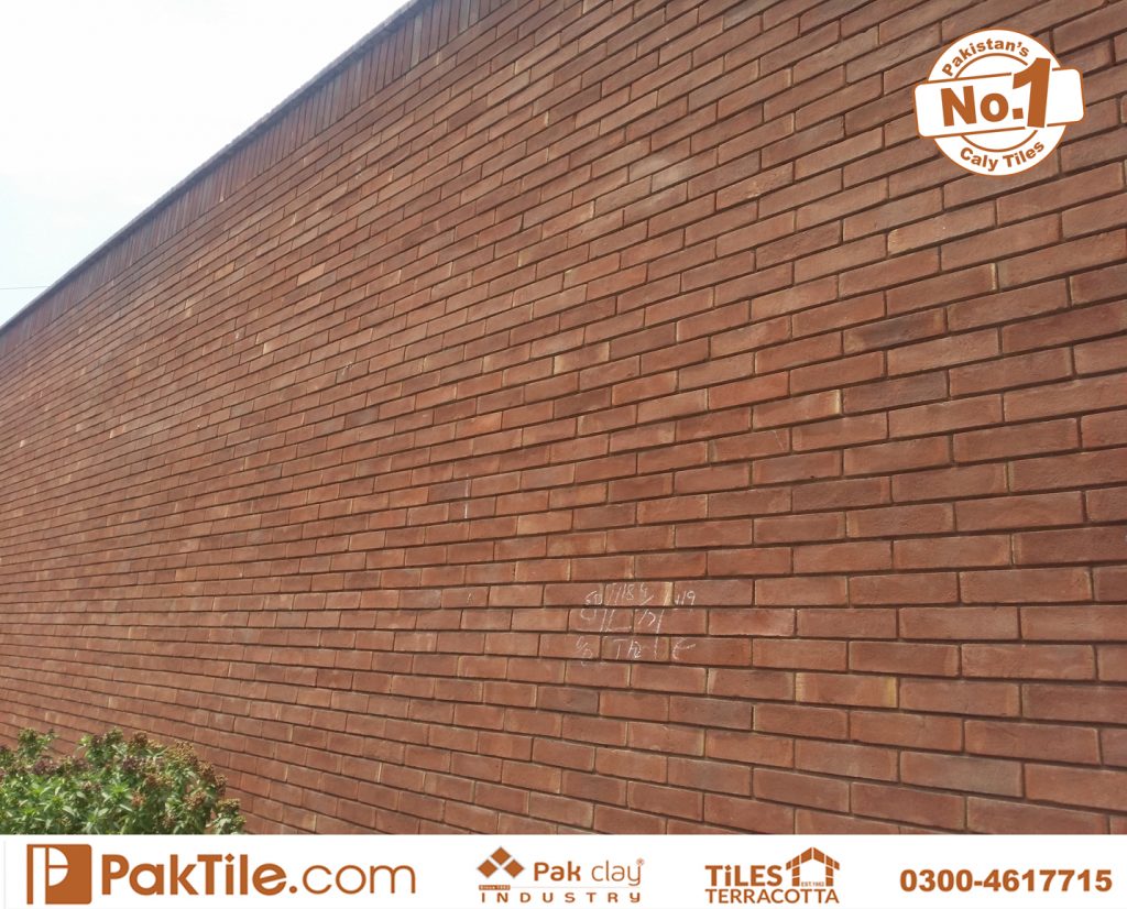 Best Exterior front house boundary wall cladding red gutka bricks pak tiles design factory low price shop supply images in lahore karachi faisalabad pakistan