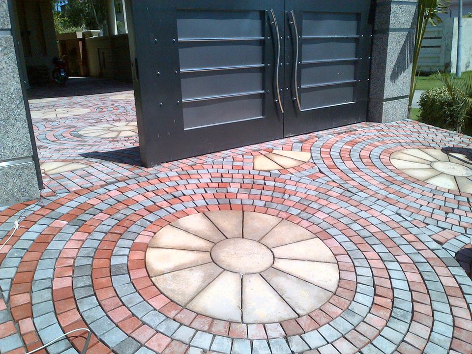 House Main Gate Ramp Tiles Design Images in Pakistan