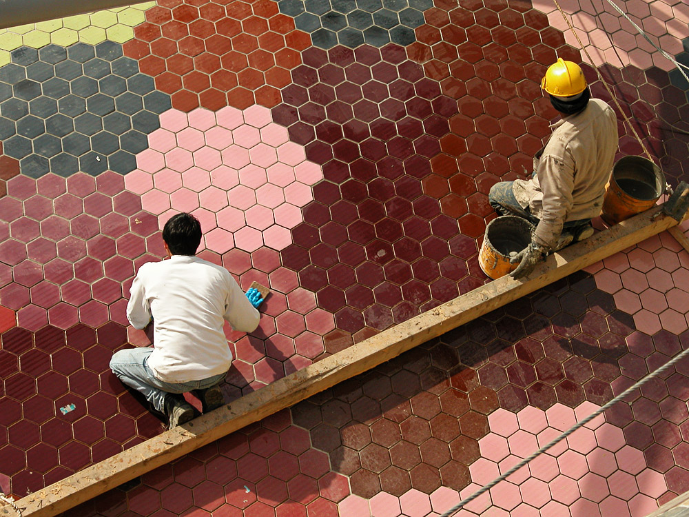 1 Colorful Glazed Ceramic Mosaic Floor Tiles