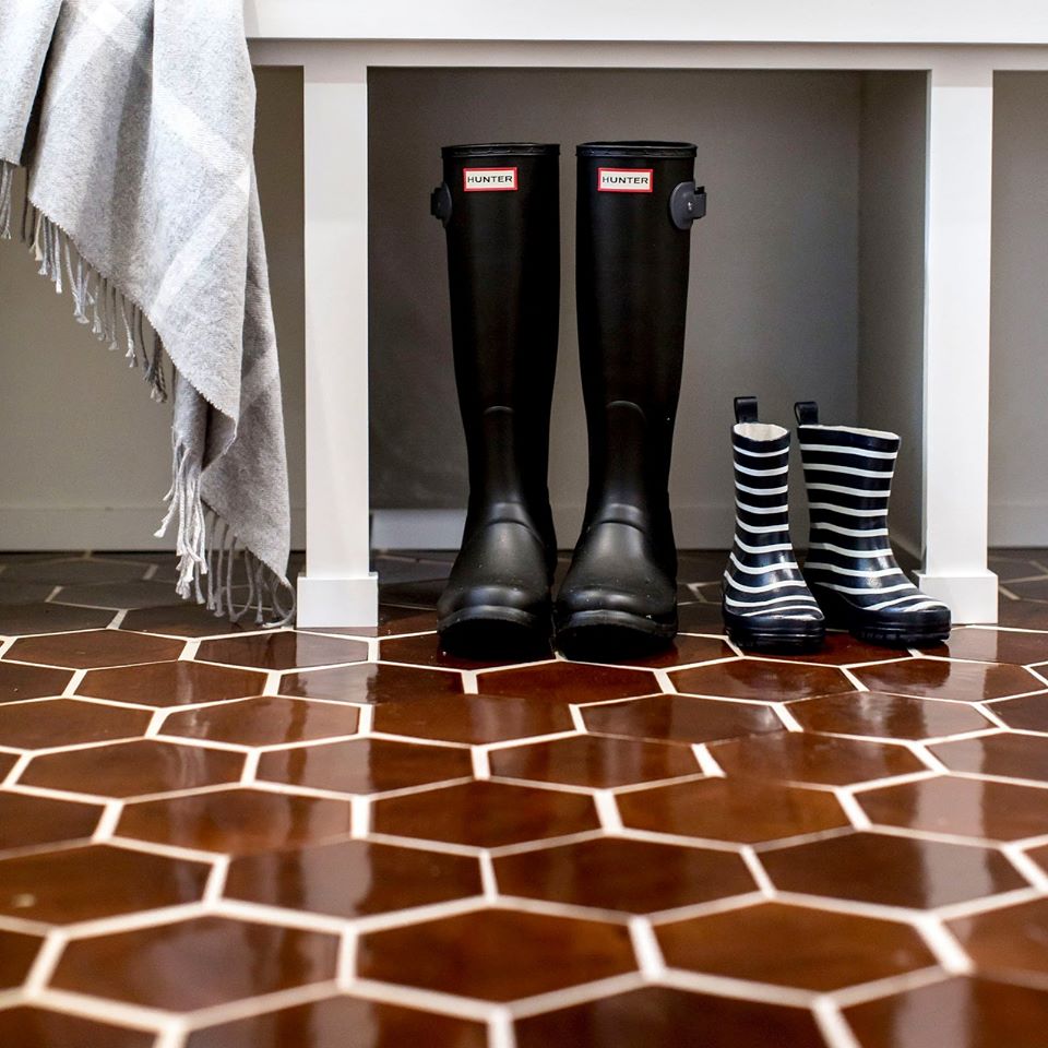 2 Glazed Brown Colour Ceramic Kitchen Floor Tiles