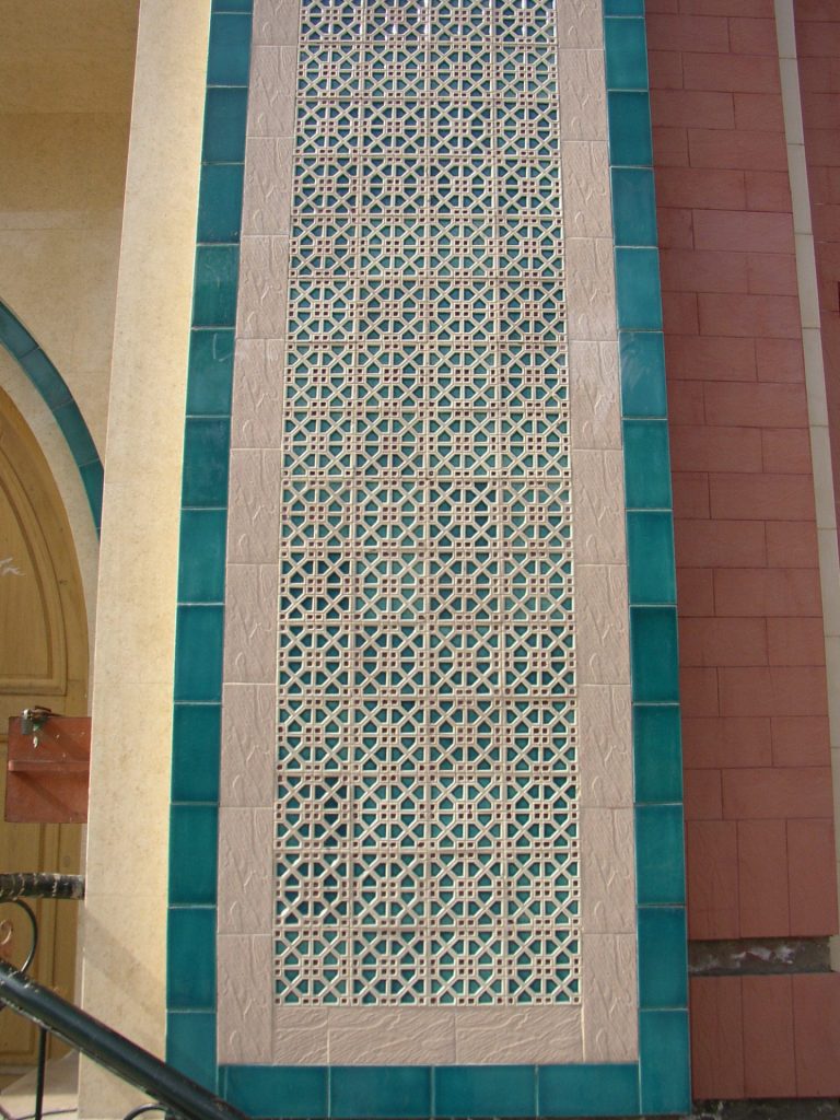 31 House Outside Wall Glazed Ceramic Mosaic Blue Multani Tiles Pattern in Pakistan