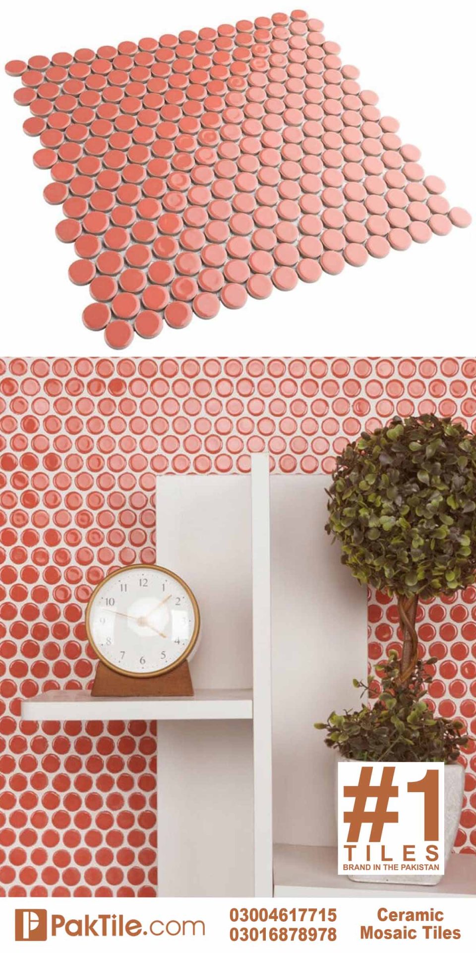 Pak Clay Bathroom Mosaic Tiles Design