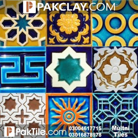 Pak Clay Multi Colours Multani Tiles Colors