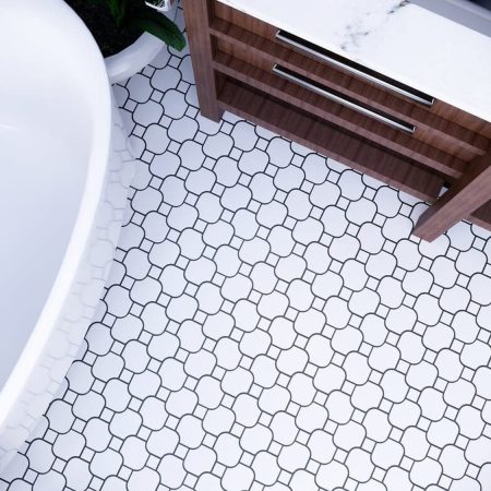 Pak Clay White Mosaic Floor Tiles
