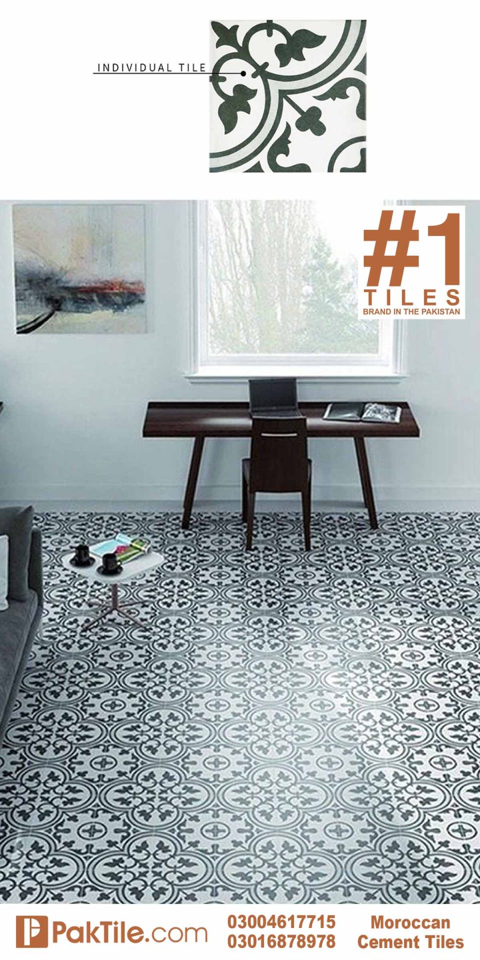Pak Clay Cement Pattern Tiles Designs in Islamabad