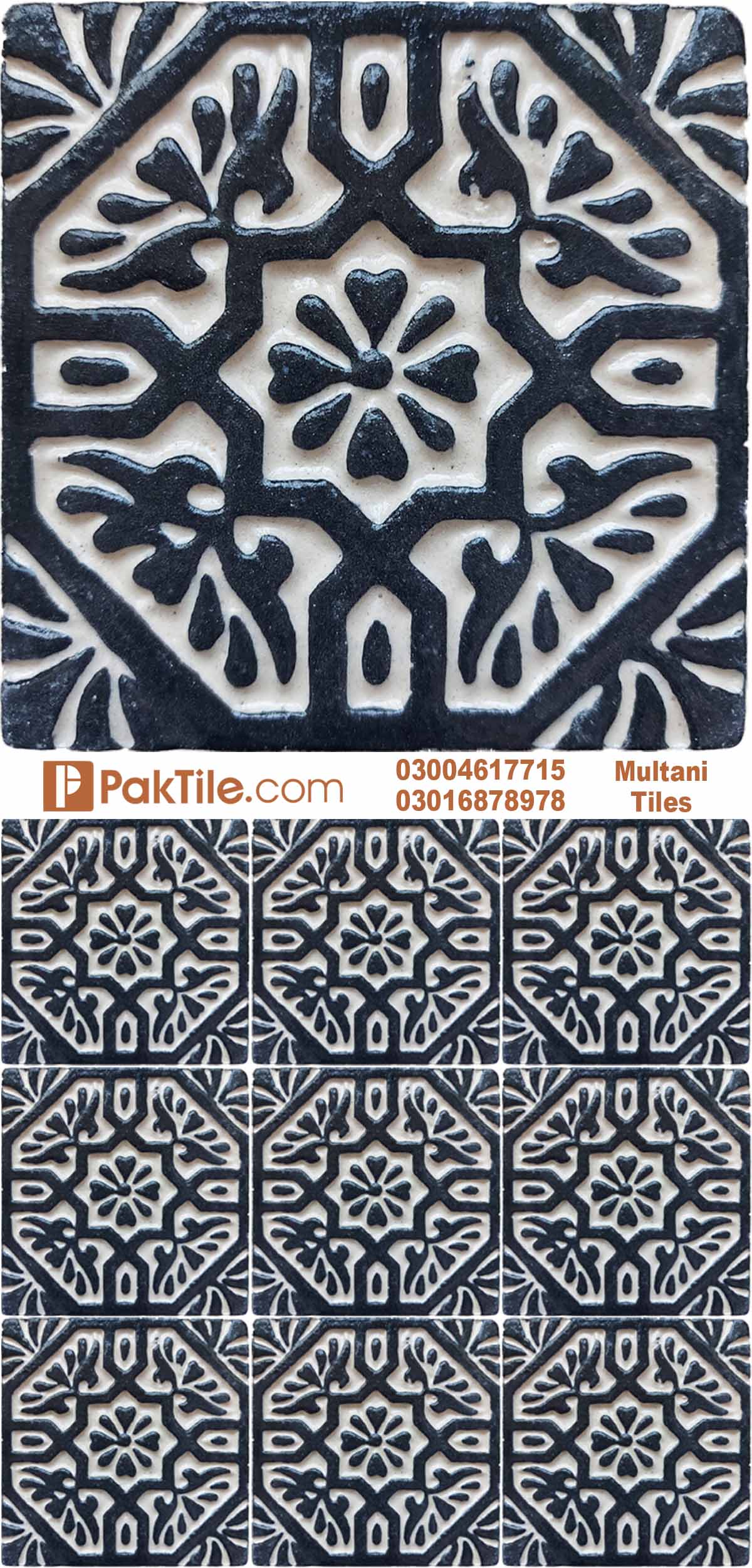 8 Pak Clay Multani Mosaic Tiles Design
