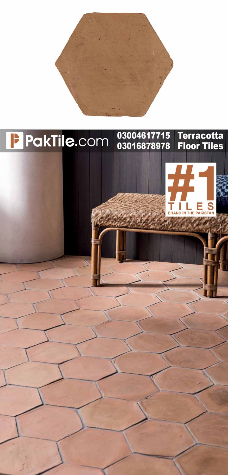 Hexagon Terracotta Floor Tiles