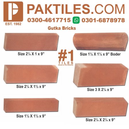 1 Red Bricks Wall and Floor Gutka Tiles Sizes In Sukkur Pakistan